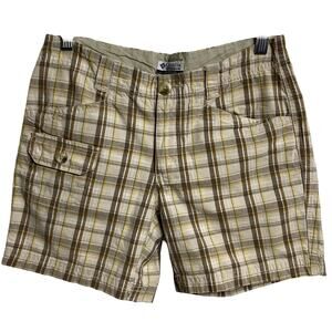 Columbia Plaid Chino Shorts Tan Size 2 (2392)‎